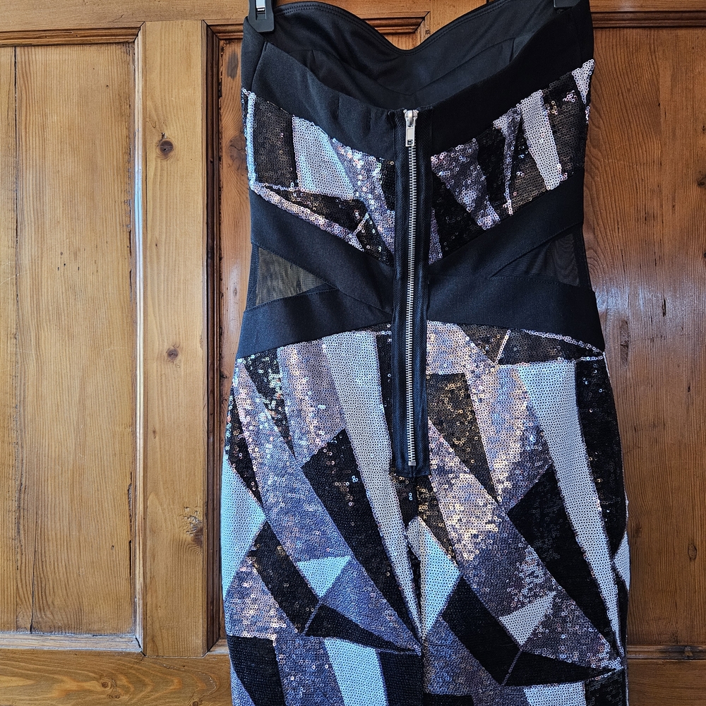 Ruby Rox Strapless Sequin Dress - Black, Silver, … - image 3